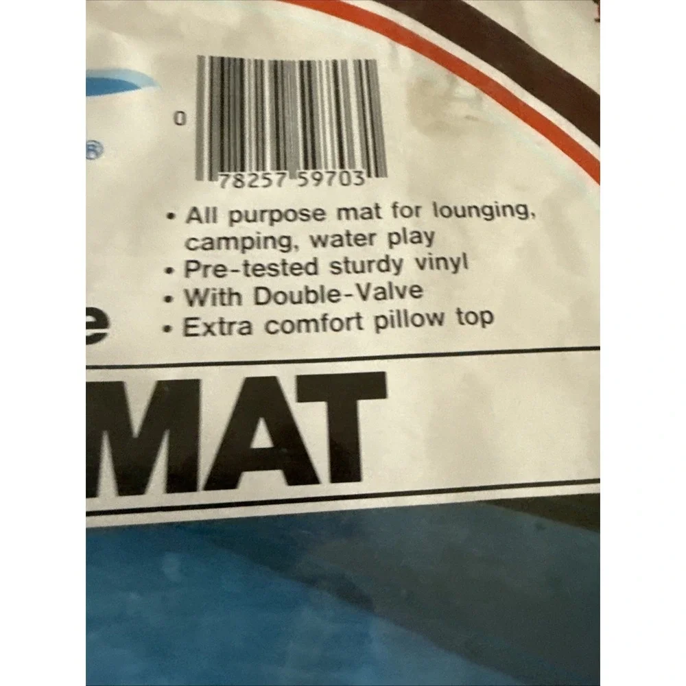 Vtg 1984 Intex The Wet Set Fabric/Vinyl Inflatable Air Mat‎ Float 72
